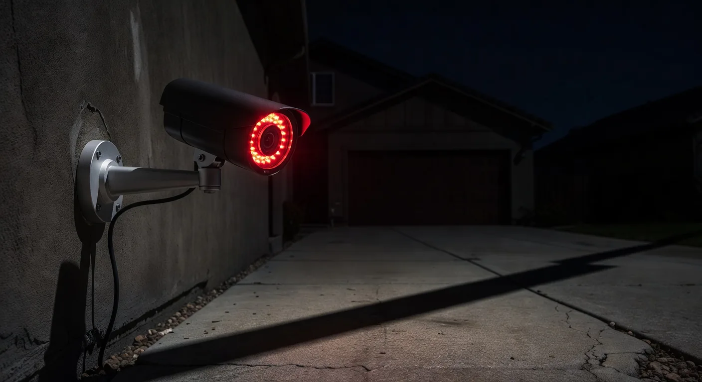 Aurora Sentinel outdoor 4K security camera mounted on modern home facade